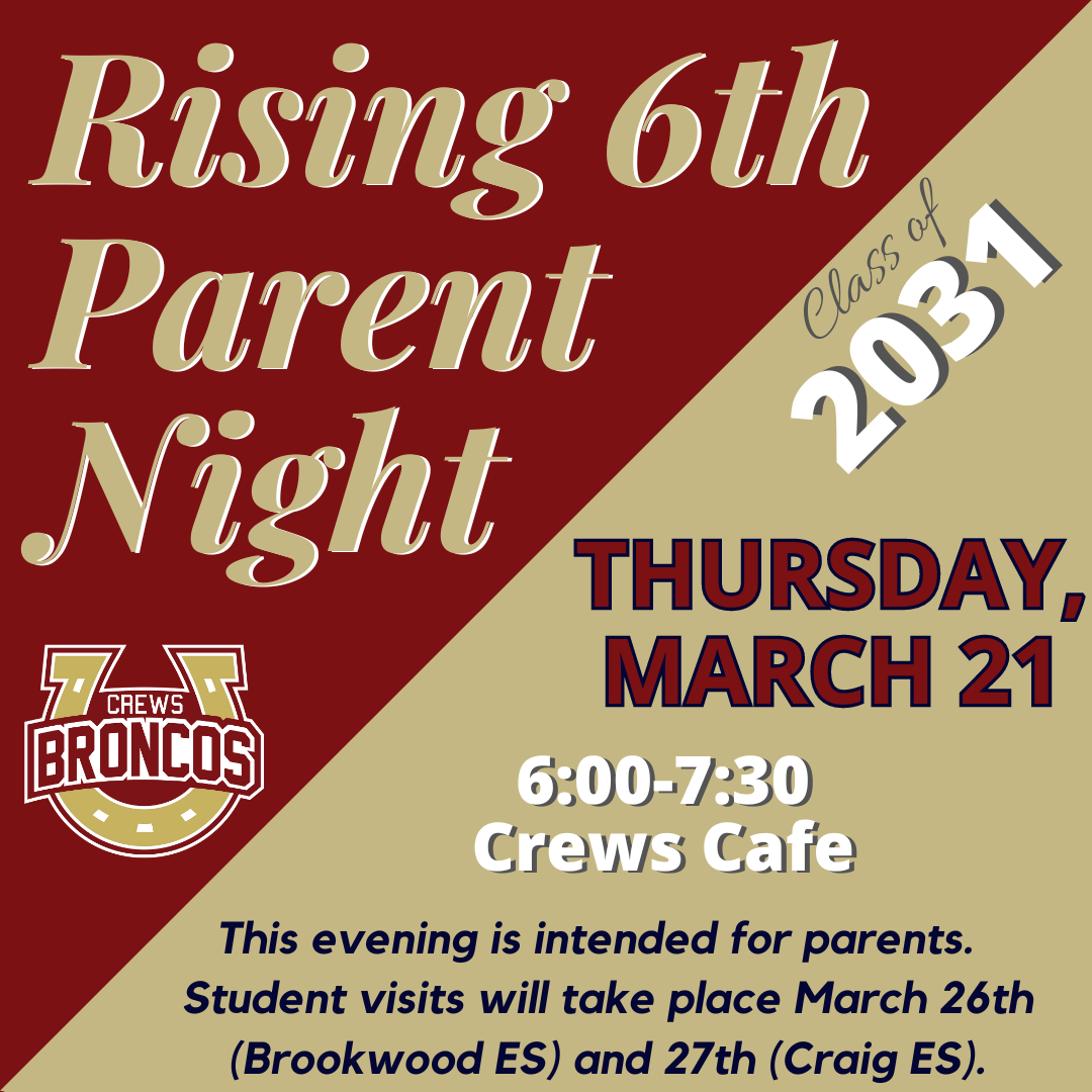 rising 6th parent night March 21st